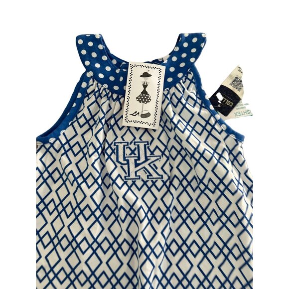 UNIVERSITY OF KENTUCKY A Line Logo Blue White Dress Size 4T NEW - Picture 2 of 7